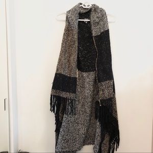 Vera Wang Sweater Fringe Vest Cardigan